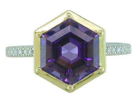 14KTT Amethyst Dia Dia-RE3924