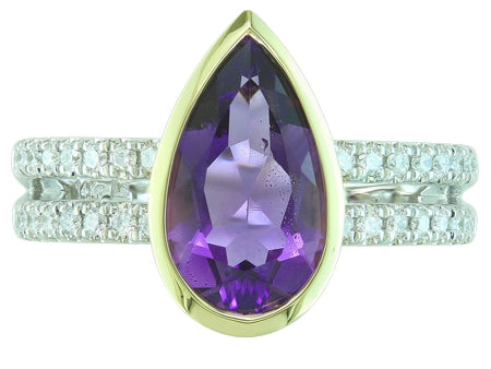 14KTT Amethyst Dia Dia-RE4104