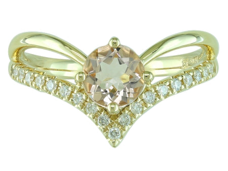 14KY Morganite Dia Dia-RG4099