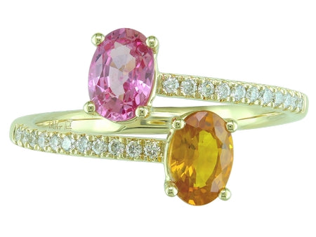 14KY Yellow Sapphire Pink Sapphire Dia-RG4436
